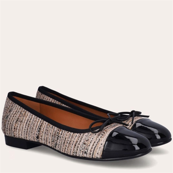 Billi Bi A6021 Ballerina Sko, Black Patent/Boucle